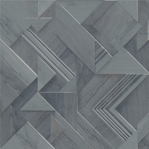 Picture of Cassian Denim Wood Geometric Wallpaper