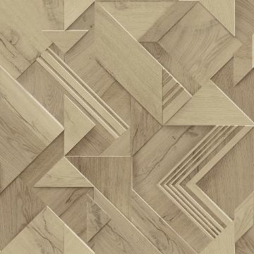Picture of Cassian Light Brown Wood Geometric Wallpaper