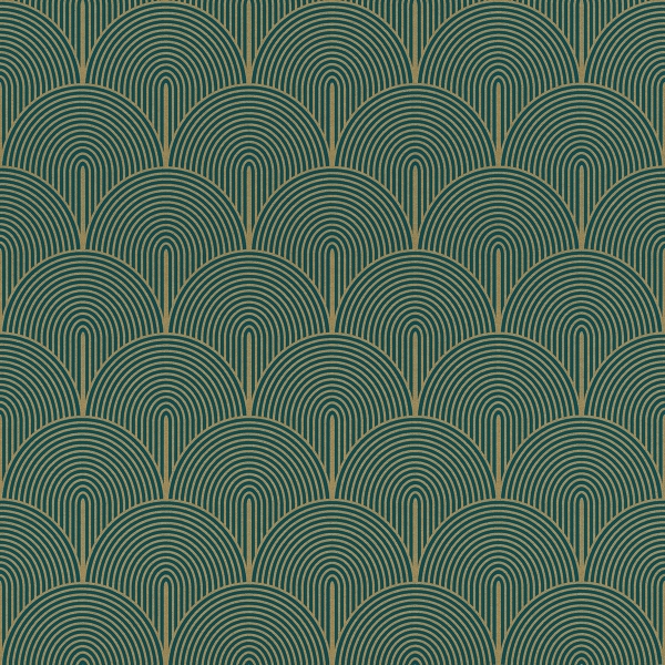 Picture of Oxxon Teal Deco Arches Wallpaper