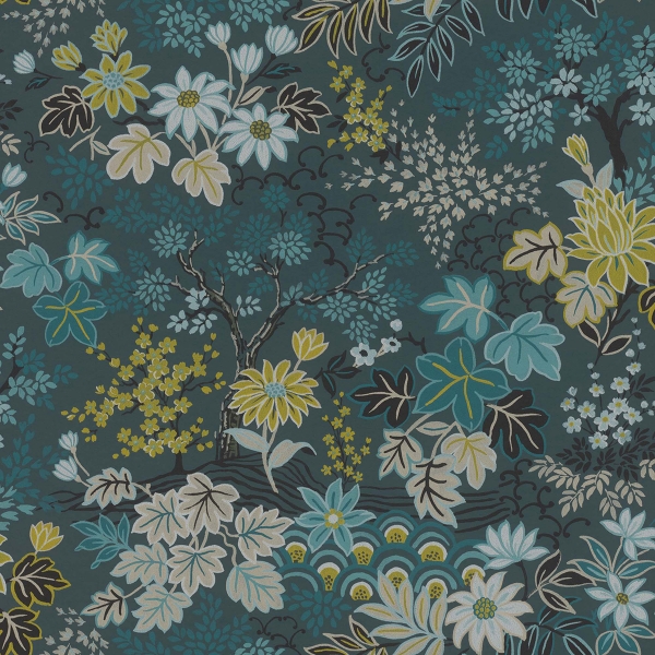 Picture of Vesper Teal Forest Floral Wallpaper