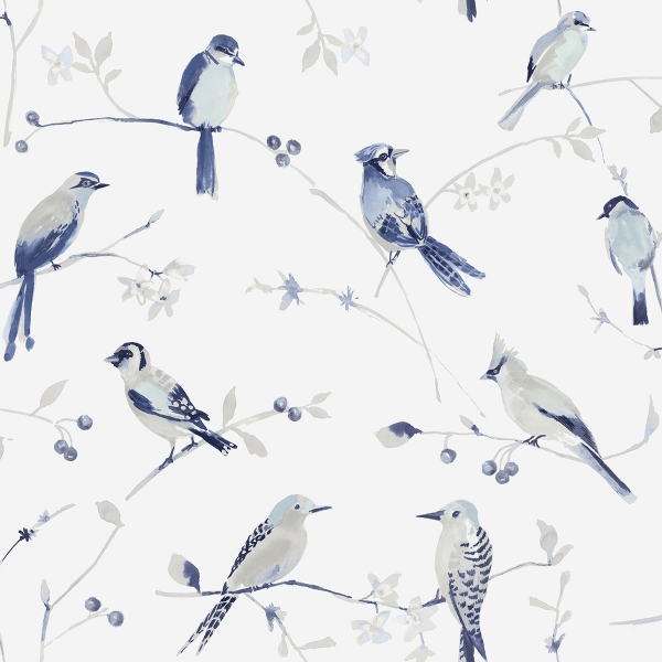 Picture of Birdsong Blue Trail Wallpaper