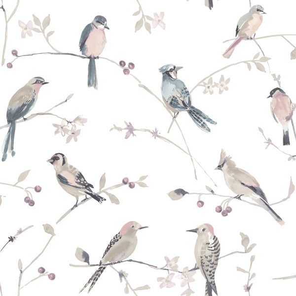 Picture of Birdsong Mauve Trail Wallpaper