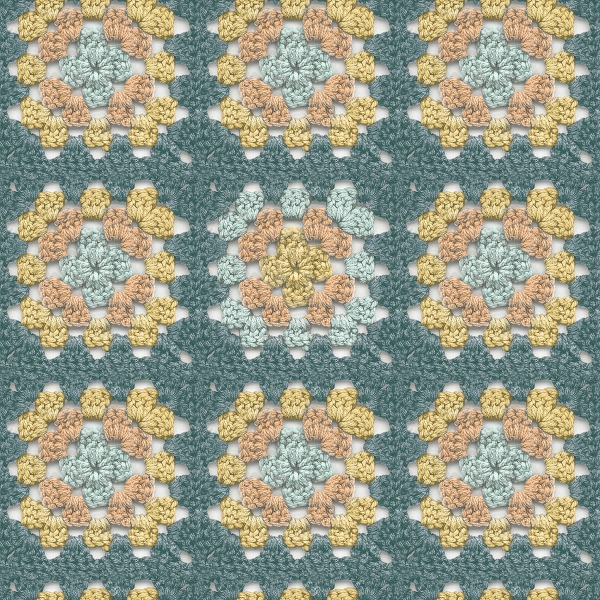 Picture of Maud Teal Crochet Geometric Wallpaper