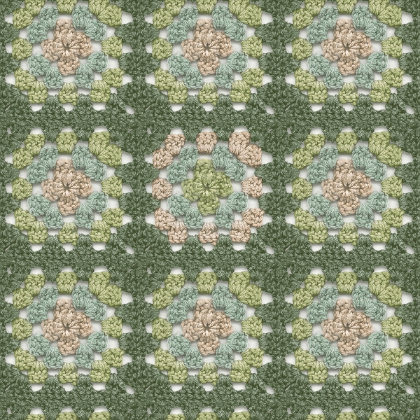 Picture of Maud Green Crochet Geometric Wallpaper