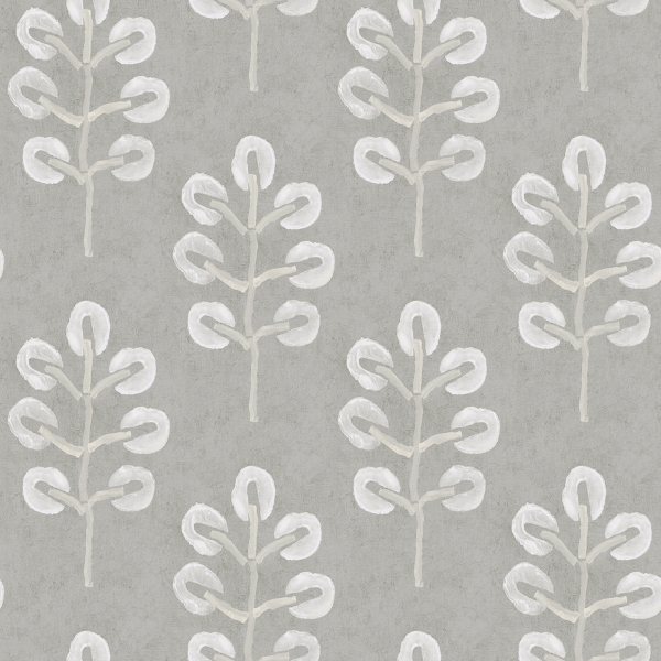 Picture of Plum Tree Grey Botanical Wallpaper