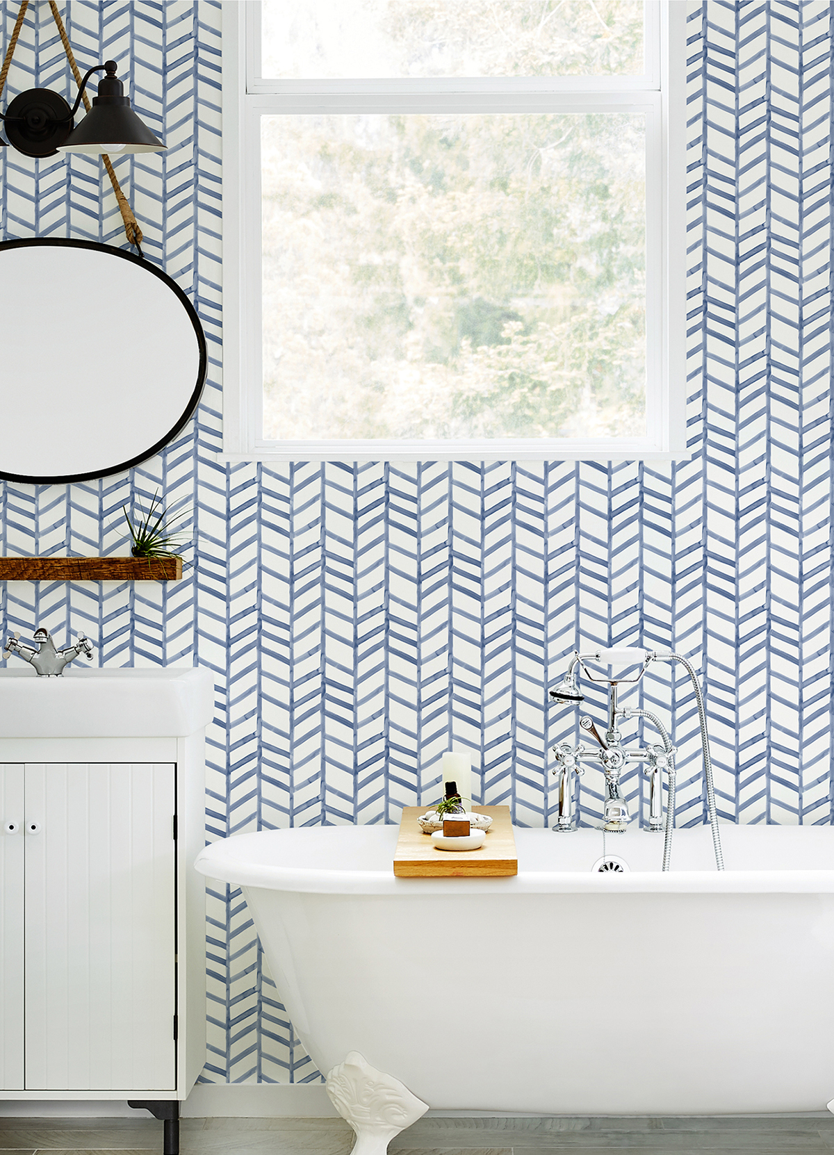 312413923 Fletching Navy Geometric Wallpaper by Chesapeake