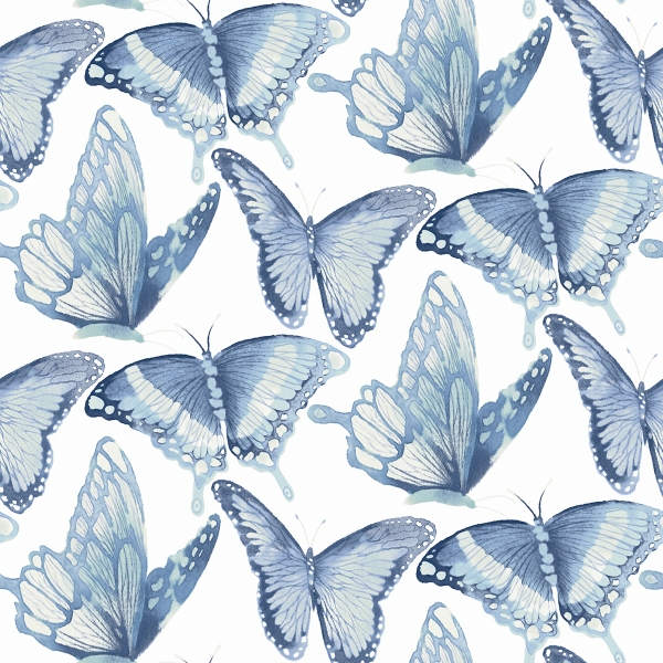 Picture of Janetta Blue Butterfly Wallpaper