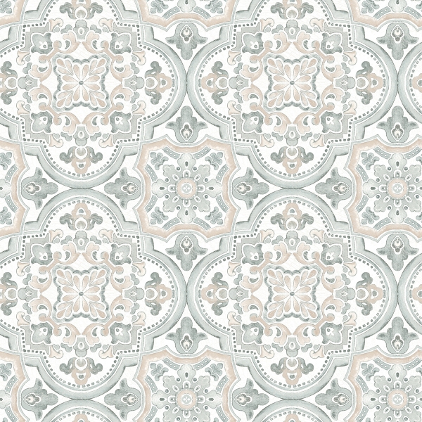 Picture of Concord Coral Medallion Wallpaper
