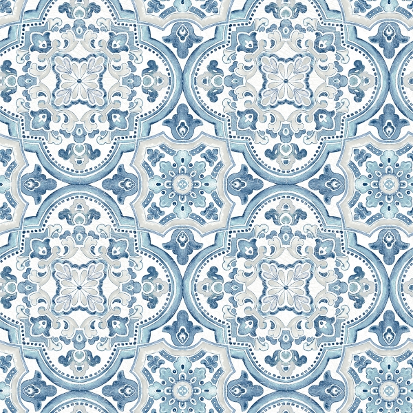 Picture of Concord Blue Medallion Wallpaper