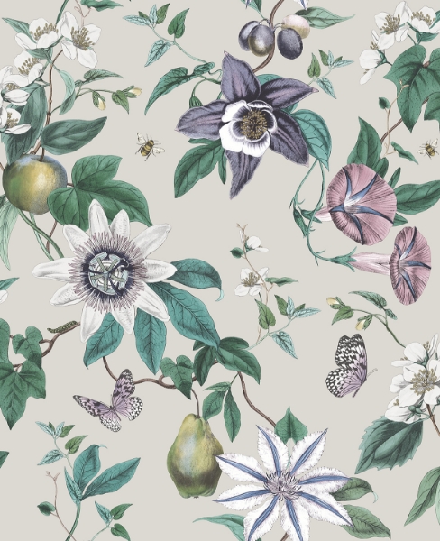 Picture of Sierra Silver Floral Wallpaper