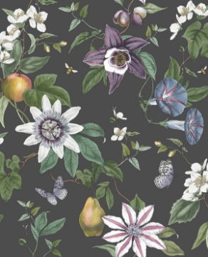 Picture of Sierra Black Floral Wallpaper