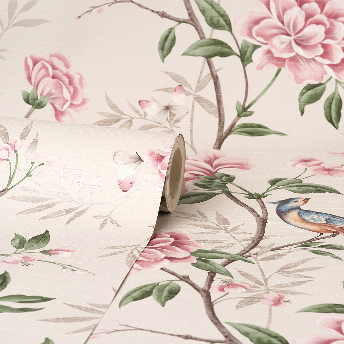 M1725 Akina Cream Floral Wallpaper by Fine Décor
