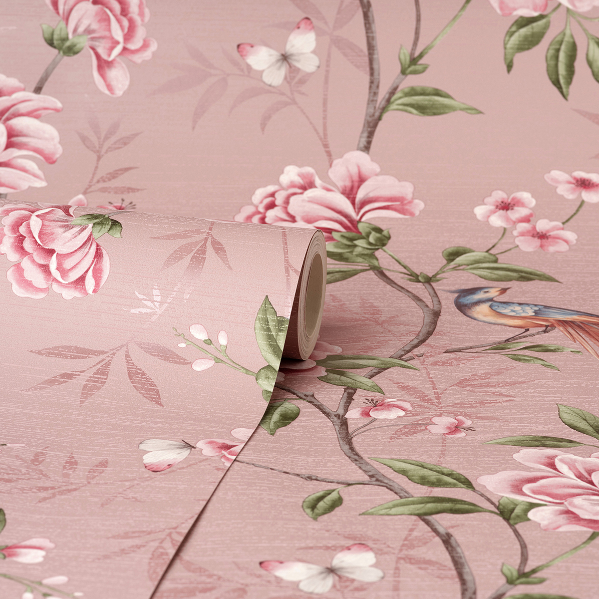 M1726 Akina Blush Floral Wallpaper by Fine Décor