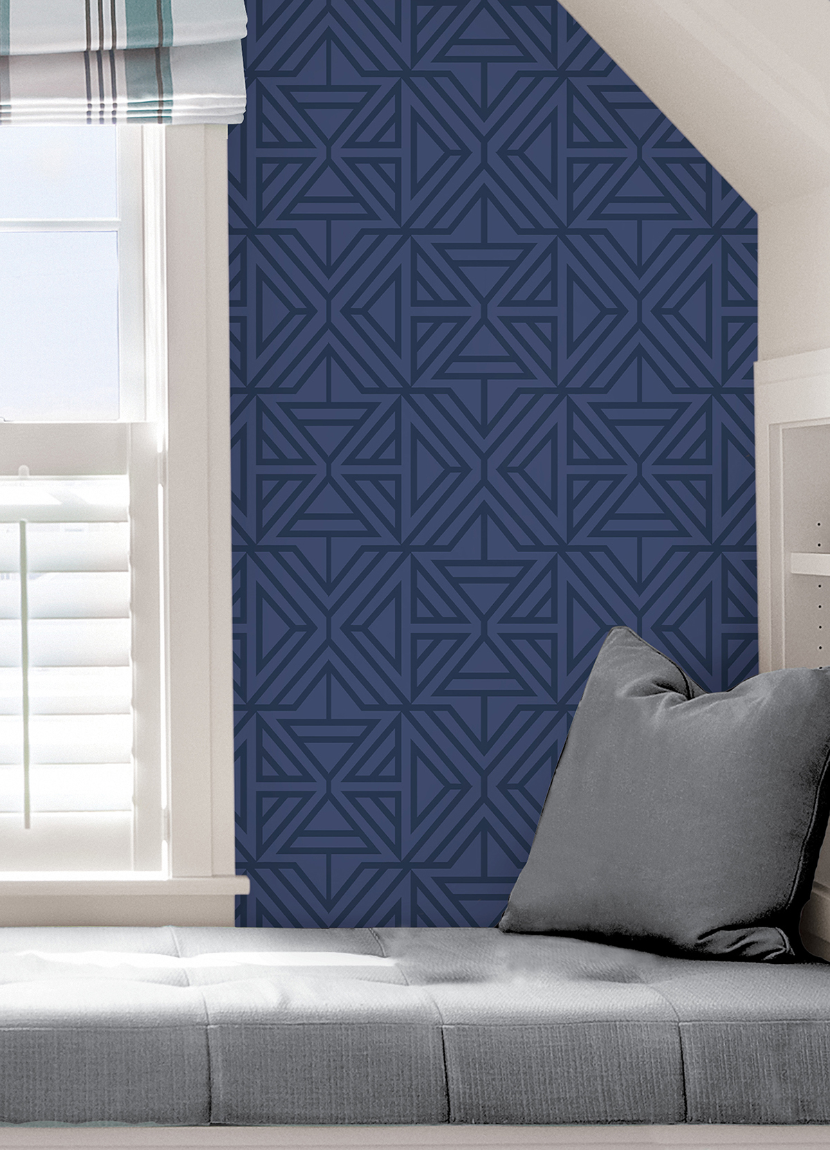 NUS4290 Blue Linear Peel and Stick Wallpaper by NuWallpaper
