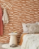 Picture of Ode Rust Staggered Stripes Wallpaper