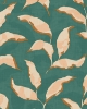 Picture of Callista Teal Leaves Wallpaper