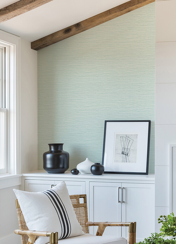 298870302 Rushmore Aqua Faux Grasscloth Wallpaper by AStreet Prints