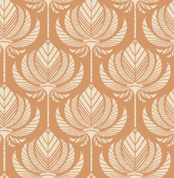 Picture of Palmier Orange Lotus Fan Wallpaper