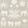 Picture of Bazaar Light Grey Elephant Oasis Wallpaper