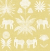 Picture of Bazaar Yellow Elephant Oasis Wallpaper