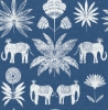 Picture of Bazaar Blue Elephant Oasis Wallpaper