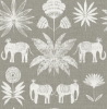 Picture of Bazaar Grey Elephant Oasis Wallpaper