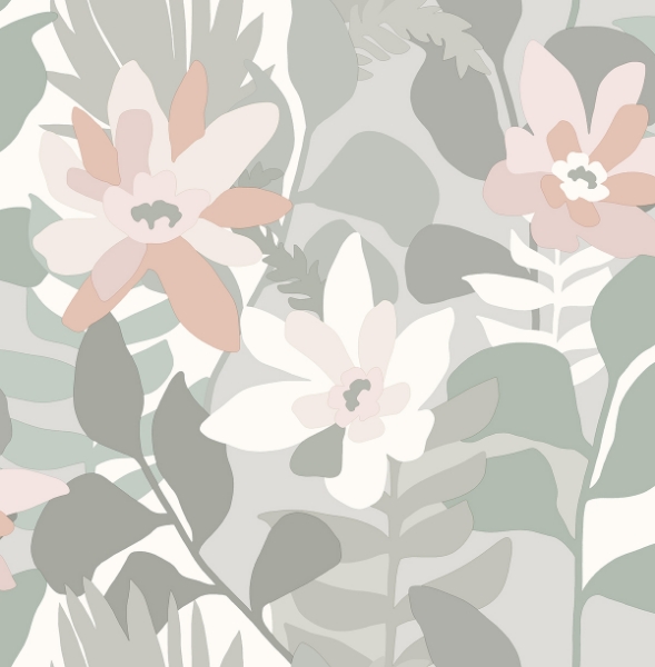 Picture of Koko Grey Floral Wallpaper