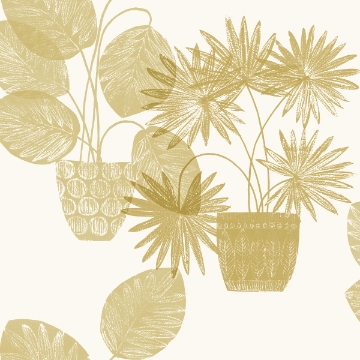 Picture of Aida Gold Potted Plant Wallpaper