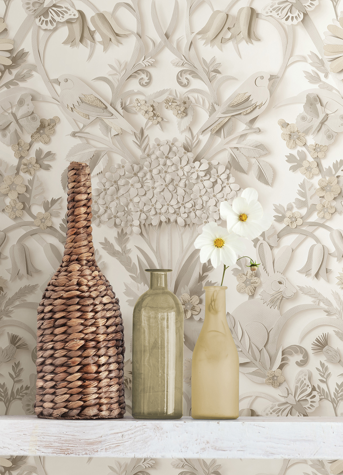 NUS4467 Taupe Eloise Peel and Stick Wallpaper by NuWallpaper