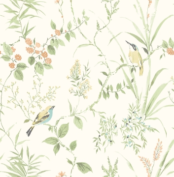 Picture of Sage Songbird Peel and Stick Wallpaper