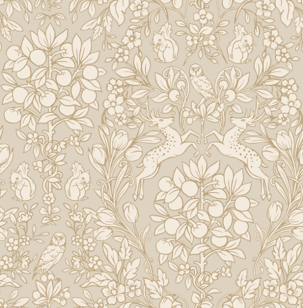 Picture of Taupe Enchanted Peel and Stick Wallpaper