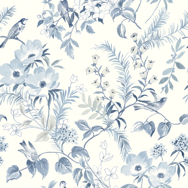 Picture of Frederique Blue Floral Wallpaper