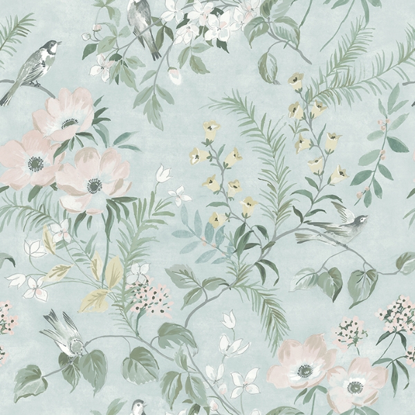 Picture of Frederique Mint Floral Wallpaper