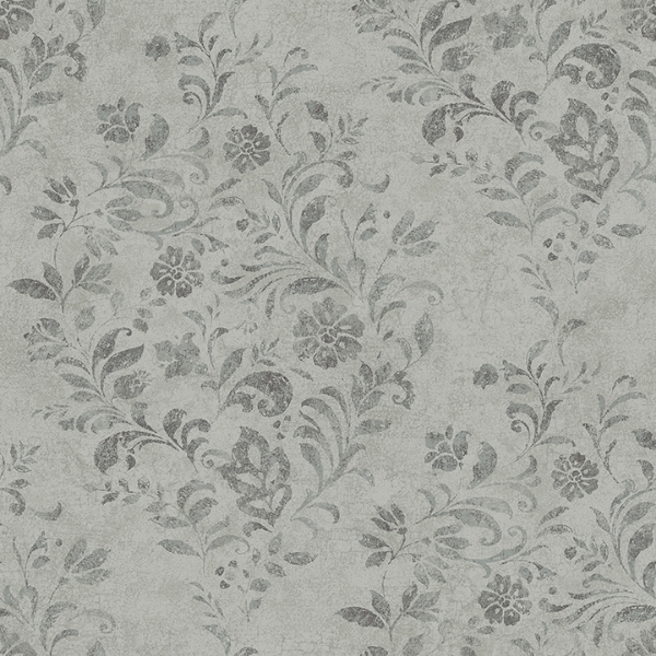Picture of Isidore Grey Scroll Wallpaper