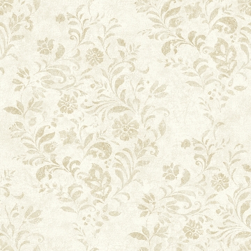 Picture of Isidore Wheat Scroll Wallpaper