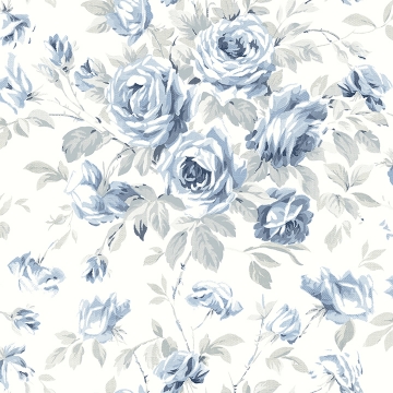 Picture of Manon Blue Rose Stitch Wallpaper