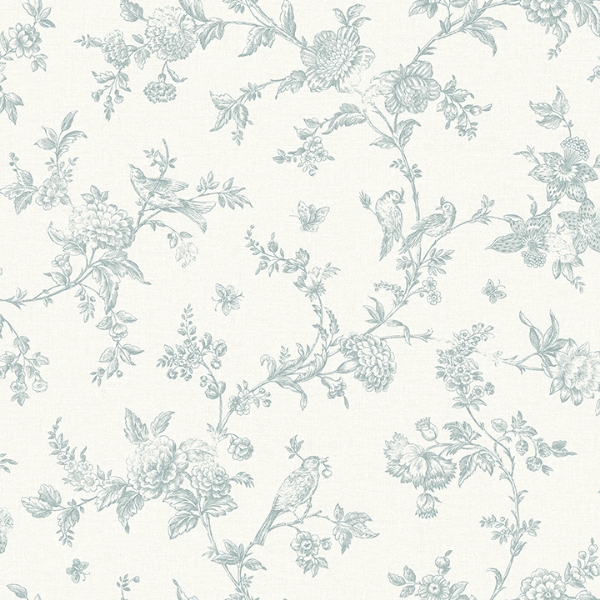 Picture of Nightingale Seafoam Floral Trail Wallpaper