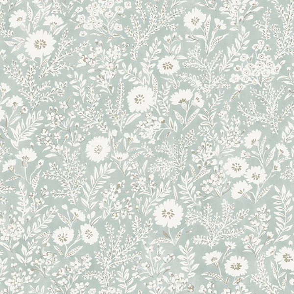 Picture of Agathon Seafoam Floral Wallpaper