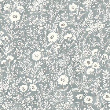 Picture of Agathon Blue Floral Wallpaper