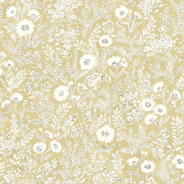 Picture of Agathon Wheat Floral Wallpaper