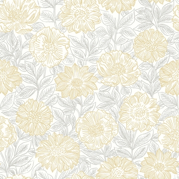 Picture of Faustin Yellow Floral Wallpaper