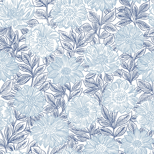 Picture of Faustin Navy Floral Wallpaper