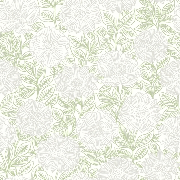 Picture of Faustin Green Floral Wallpaper