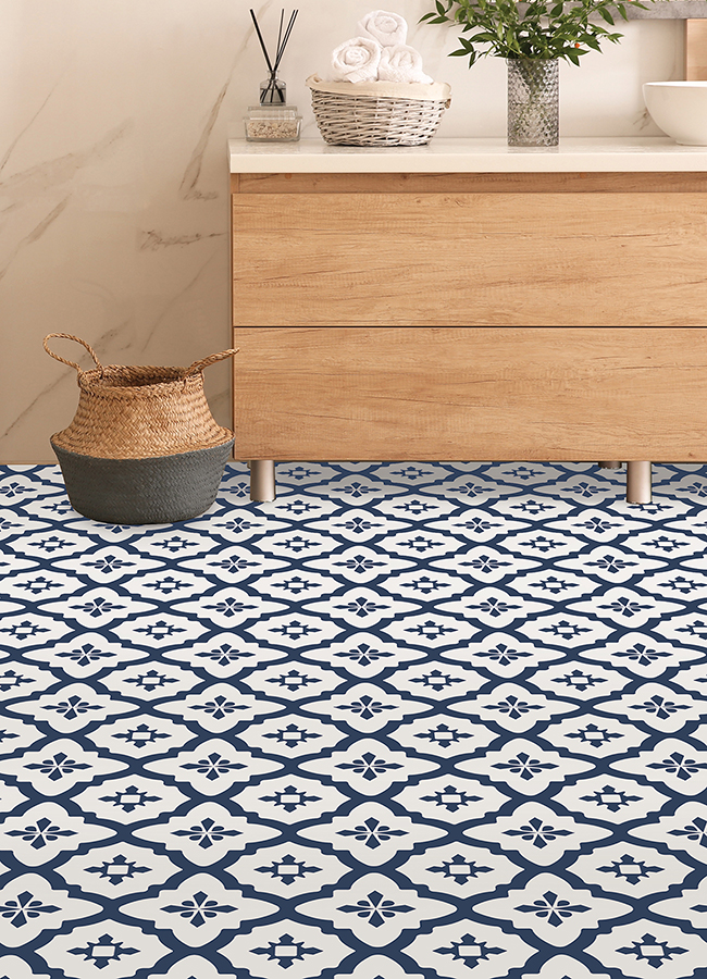 FP3930 Atlas Geometric Peel and Stick Floor Tiles by FloorPops