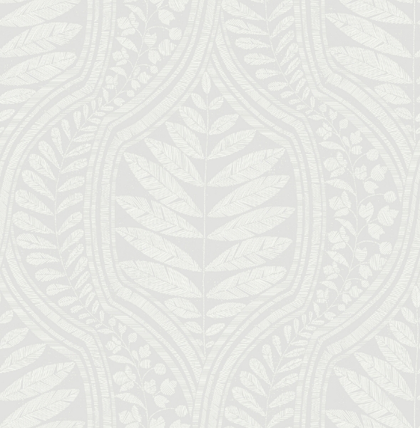 Picture of Grey Foliate Peel and Stick Wallpaper
