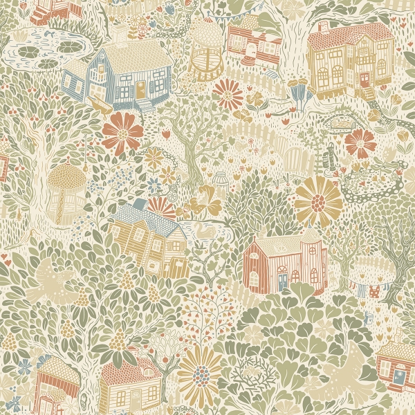 Picture of Bygga Bo Neutral Woodland Village Wallpaper