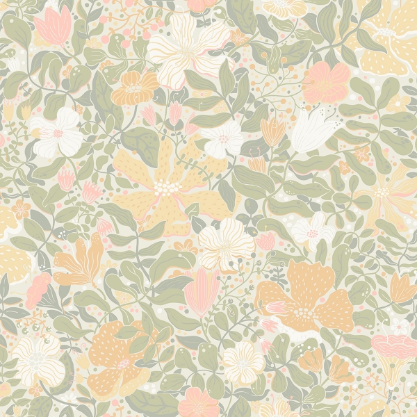Picture of Midsommar Pastel Floral Medley Wallpaper