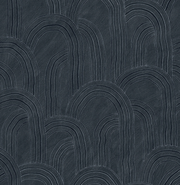 Picture of Cabo Indigo Rippled Arches Wallpaper