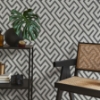 Picture of Meander Charcoal Geo Wallpaper