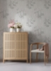 Picture of Grey Rosecliff Flower Peel and Stick Wallpaper
